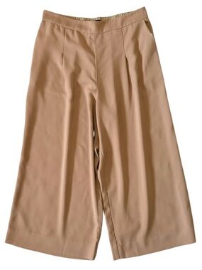 Madewell Caldwell Wide Leg Cropped Trousers in Camel Size 12
